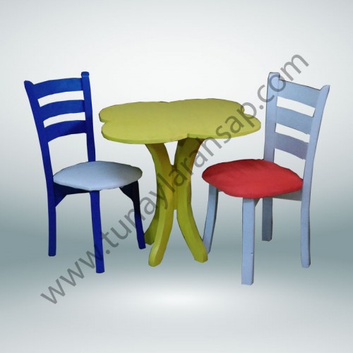 mss0032 Gökkuşağı 1 Ahşap Masa Sandalye